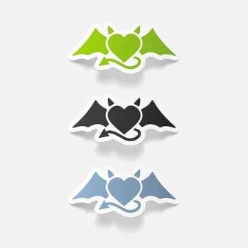 Realistic design element: heart devil Stock Illustration