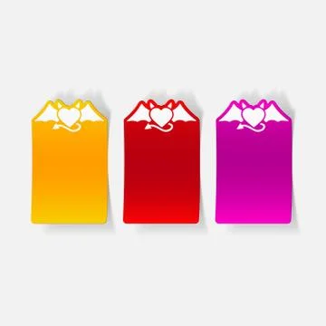 Realistic design element: heart devil Stock Illustration