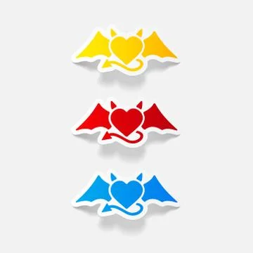 Realistic design element: heart devil 스톡 일러스트