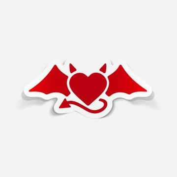 Realistic design element: heart devil Stock Illustration