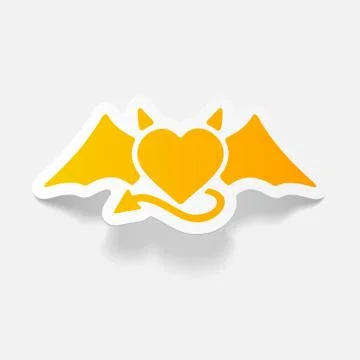 Realistic design element: heart devil 스톡 일러스트