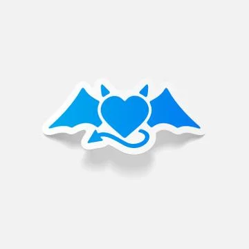 Realistic design element: heart devil Stock Illustration