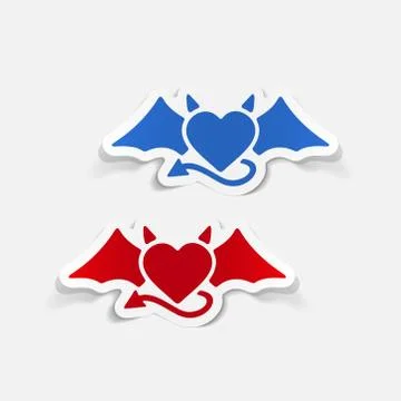 Realistic design element: heart devil Stock Illustration