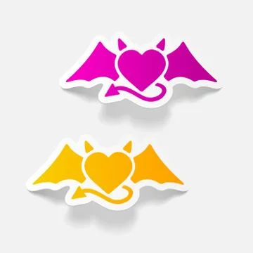 Realistic design element: heart devil 스톡 일러스트