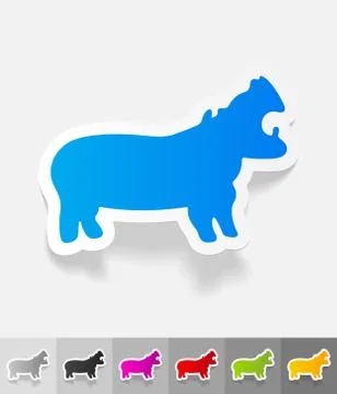 Realistic design element. hippopotamus Stock-Illustration