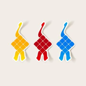 Realistic design element: ketupat イラスト素材
