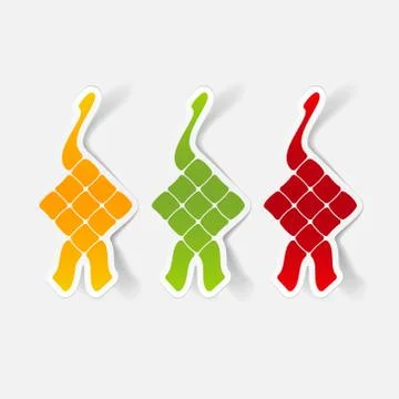 Realistic design element: ketupat Illustrazione stock