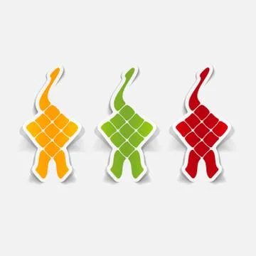 Realistic design element: ketupat イラスト素材