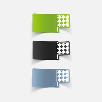 Realistic design element: linesman flag Illustrazione stock