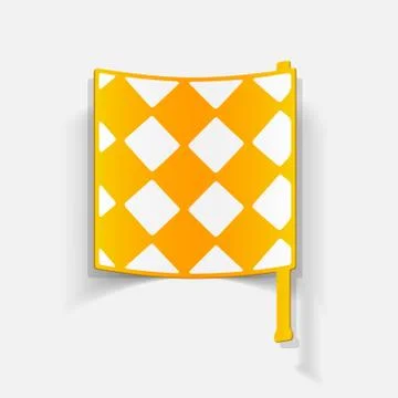 Realistic design element: linesman flag Stock Illustration