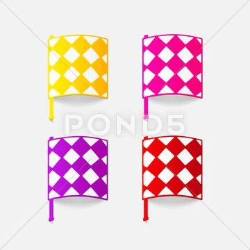 Realistic design element: linesman flag Stock Illustration