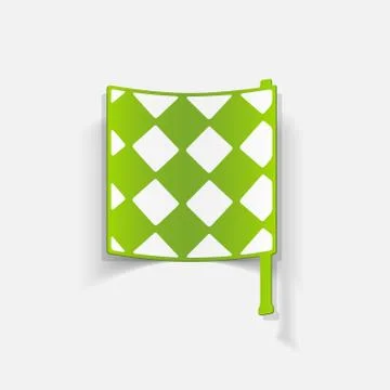 Realistic design element: linesman flag Illustrazione stock