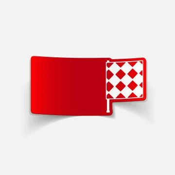 Realistic design element: linesman flag Illustrazione stock