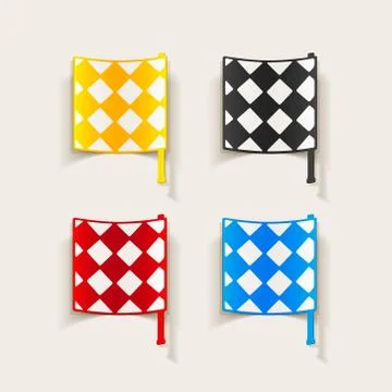Realistic design element: linesman flag Illustrazione stock