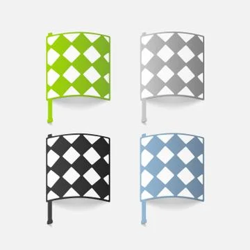 Realistic design element: linesman flag Illustrazione stock