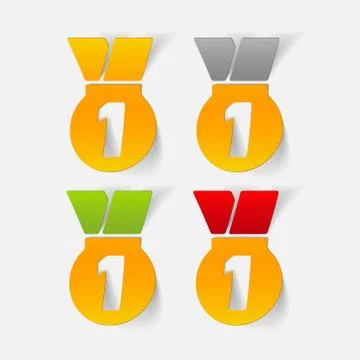 Realistic design element: medal Stock Illustration