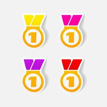 Realistic design element: medal Stock Illustration