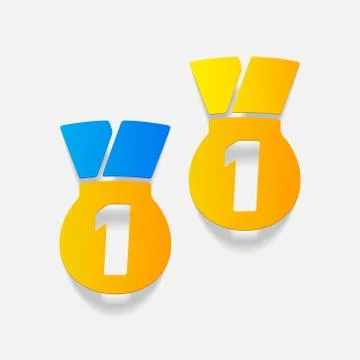 Realistic design element: medal Stock Illustration