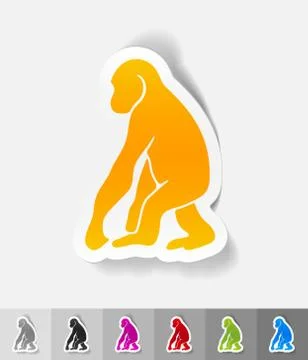 Realistic design element. monkey Stock-Illustration