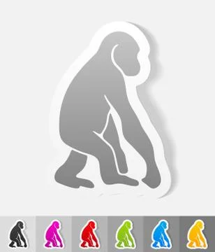 Realistic design element. monkey Stock-Illustration