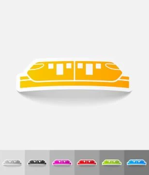 Realistic design element. monorail train Stock Illustration