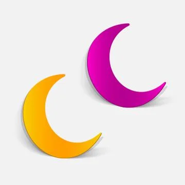 Realistic design element: moon Stock Illustration