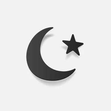 Realistic design element: moon Stock Illustration