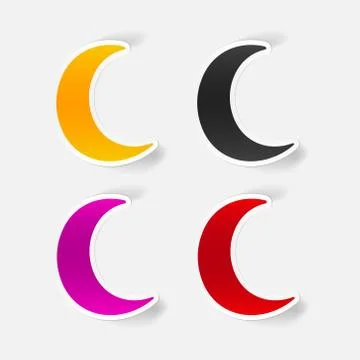 Realistic design element: moon Stock Illustration