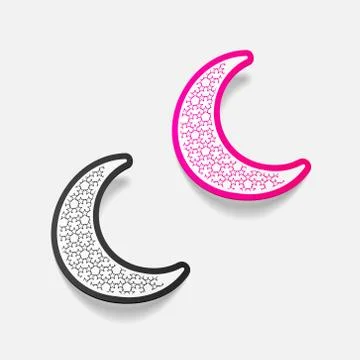 Realistic design element: moon Stock Illustration