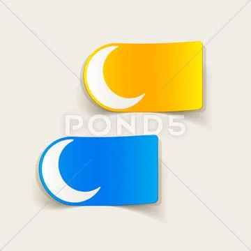 Realistic design element: moon Иллюстрация