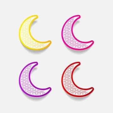 Realistic design element: moon Stock Illustration
