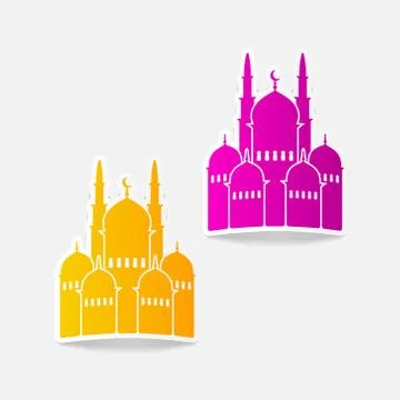 Realistic design element: mosque Stock Illustration