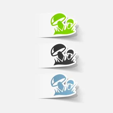 Realistic design element: mushrooms Illustrazione stock