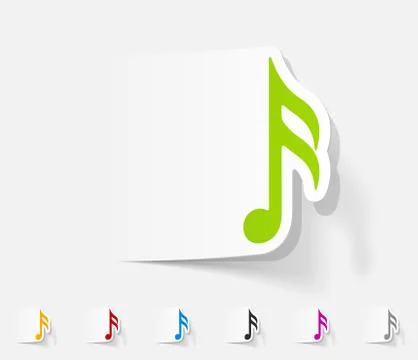Realistic design element. musical note Stock Illustration