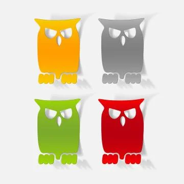 Realistic design element: owl 스톡 일러스트