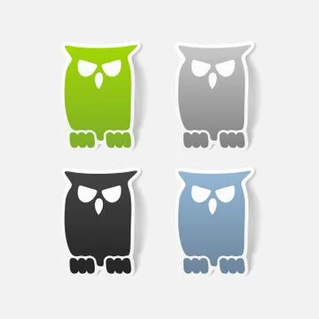 Realistic design element: owl Stock Illustration