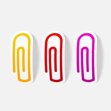 Realistic design element: paper clip Stock Illustration