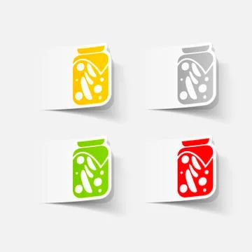 Realistic design element: pickled vegetables Stock Illustration