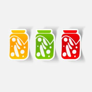 Realistic design element: pickled vegetables Stock Illustration