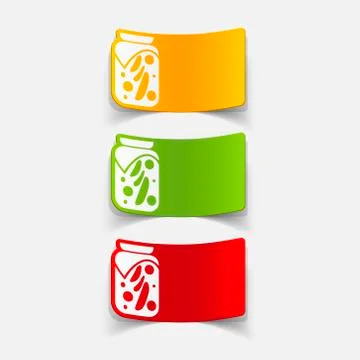 Realistic design element: pickled vegetables Stock Illustration