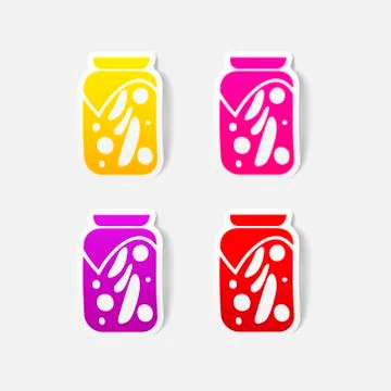 Realistic design element: pickled vegetables Stock Illustration