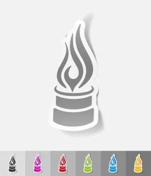 Realistic design element. pipe with a flame Illustrazione stock