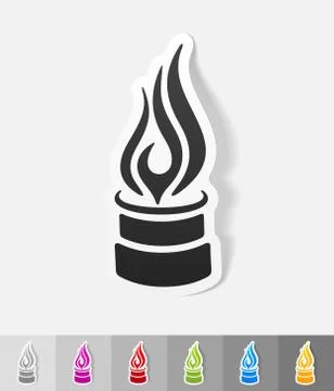 Realistic design element. pipe with a flame Illustrazione stock