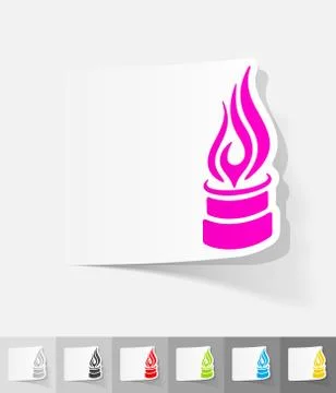 Realistic design element. pipe with a flame Illustrazione stock