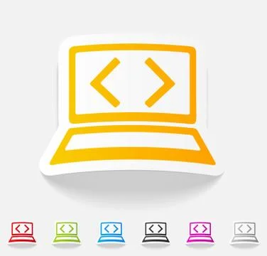 Realistic design element. programming Stock Illustration