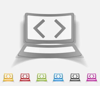 Realistic design element. programming 스톡 일러스트