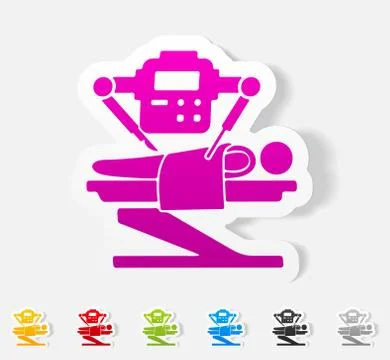 Realistic design element. robot surgeon Stock Illustration