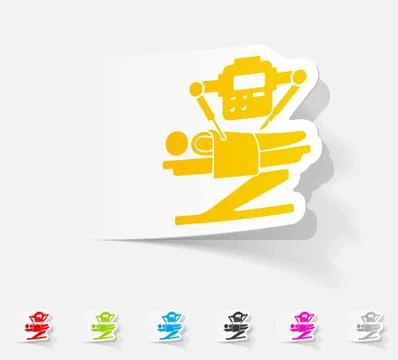 Realistic design element. robot surgeon Stock Illustration