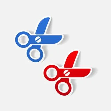 Realistic design element: scissors Stock Illustration