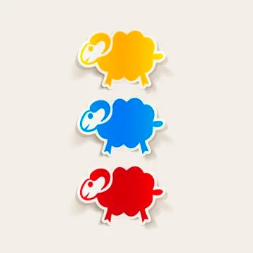 Realistic design element: sheep Illustrazione stock